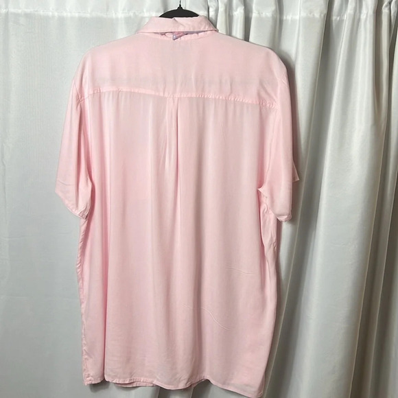 Hot Topic Button Down Blouse Preppy Size XL Cute Plaid Neck Bow Accent - Picture 6 of 7